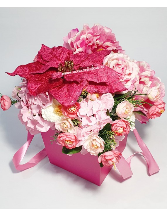 Aranjament flori artificiale roz 